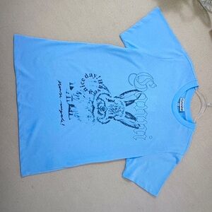 Ganni New blue Rabbit round neck T-shirt